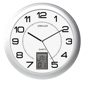 Unilux -  Wandklok instinct dia 30.5cm zilvergrijs/wt