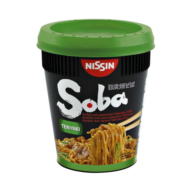 Nissin - Nouilles Nissin Soba Teriyaki Cup | Boîte extérieure un 8 pièces x 1 tasse