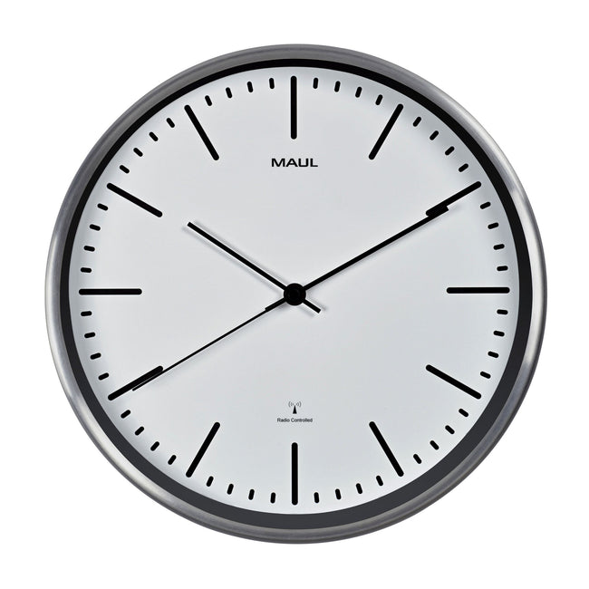 MAUL - Orologio da parete Fly RC Ø305x45mm struttura in alluminio bianco incl. batteria