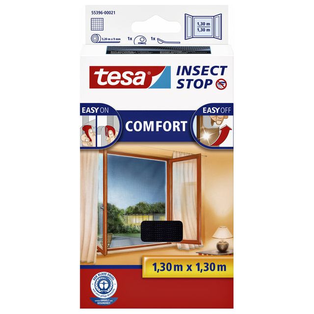 TESA - Fenêtre insecthor 1.3x1,3 m noir | 1 pièce