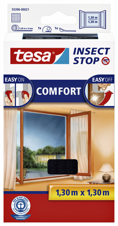 Tesa - Insect screen ® Insect Stop COMFORT window 1.3x1.3m black