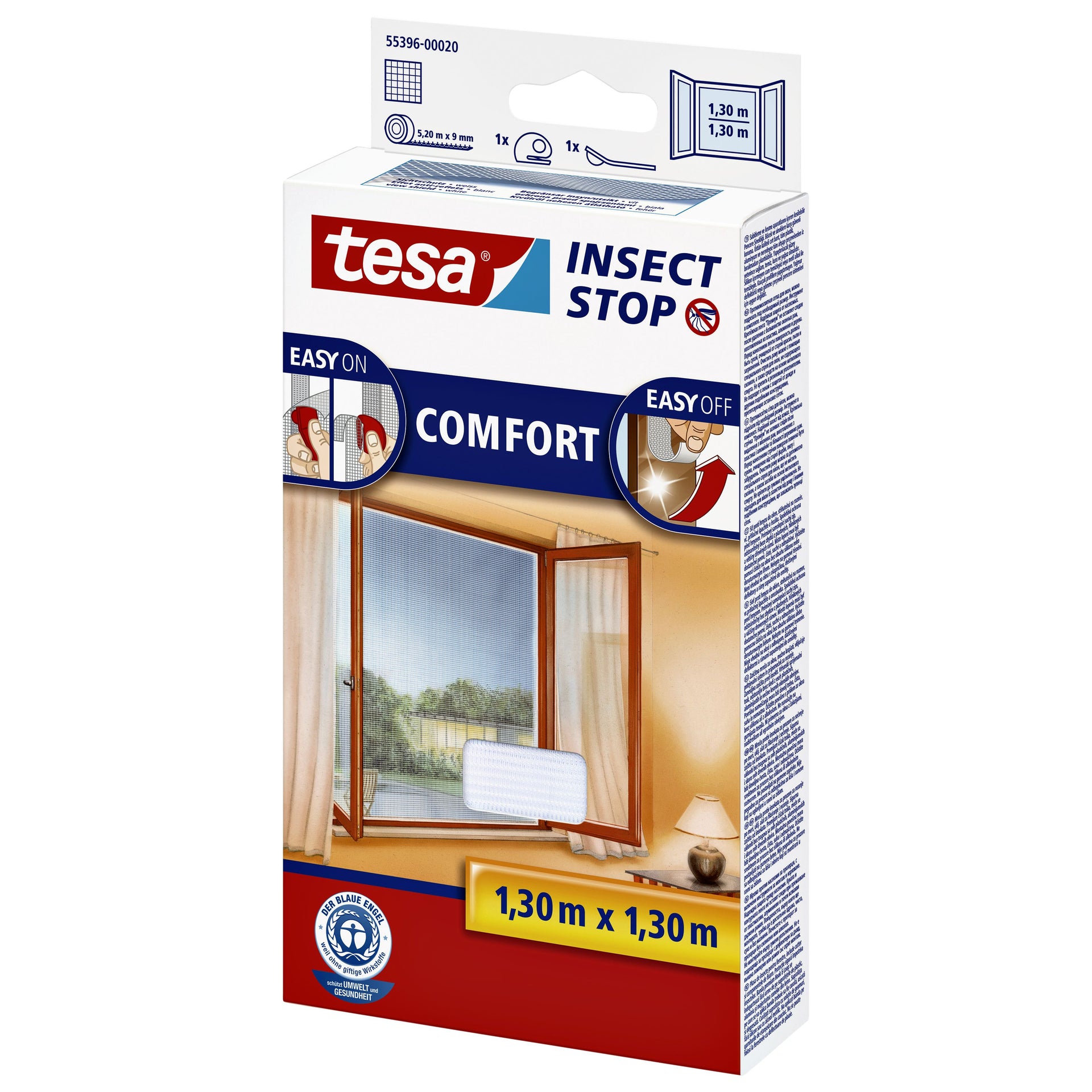 Tesa - Moustiquaire ® Insect Stop fenêtre COMFORT 1,3x1,3m blanc