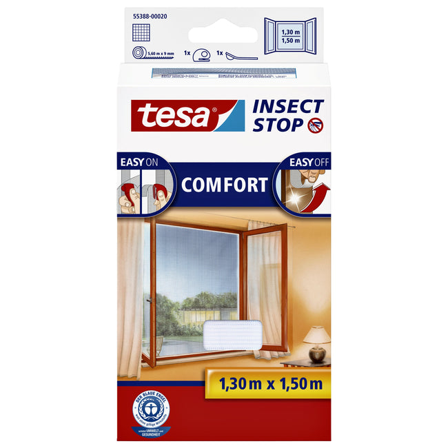 Tesa - Zanzariera ® Finestra Insect Stop COMFORT 1,3x1,5m bianca