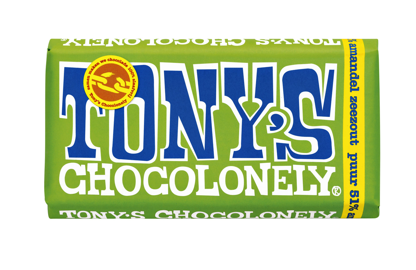 Tony's Chocolonely -  Chocolade tony chocolonely puur amandel zeezout | 15 stuks
