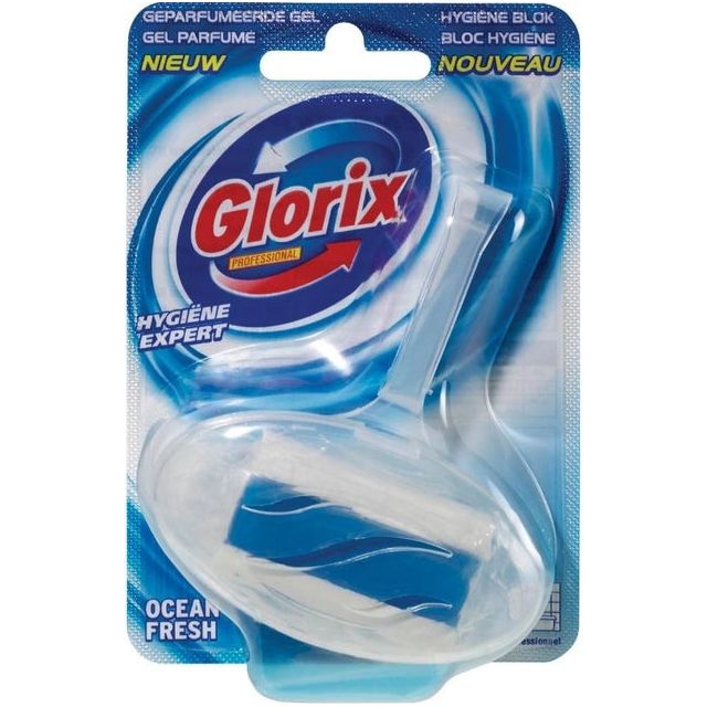 Glorix - Bloc de toilettes Glorix Ocean frais avec support | 1 pièce