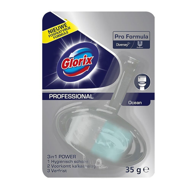 Glorix - Blocco WC ocean fresh con supporto | 12 pezzi