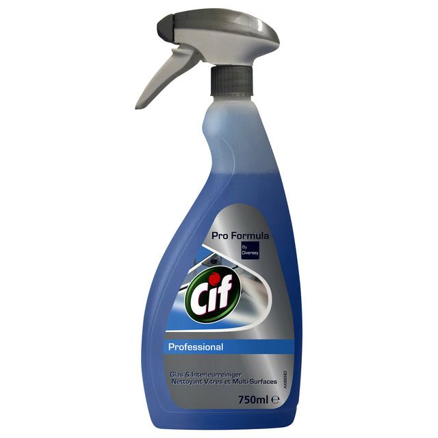 CIF - Verre et nettoyant intérieur CIF Pro PROP Spray 750 ml | Bouteille un 750 millilitre | 6 morceaux