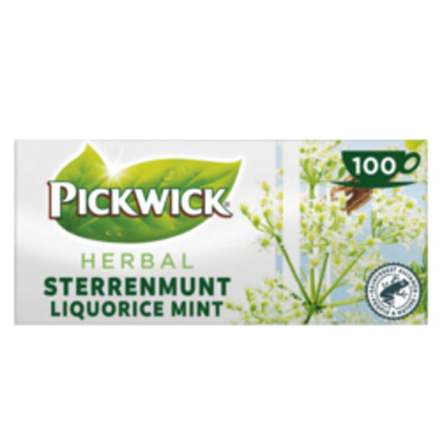 Pickwick - thé Pickwick Sterrenmunt 100x2gr avec enveloppe | Emballez un 100 pièces | 6 morceaux