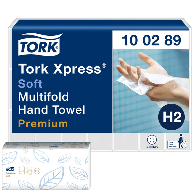 Tork - serviette H2 Prime Multifold White 100289 | Box a 21 costume