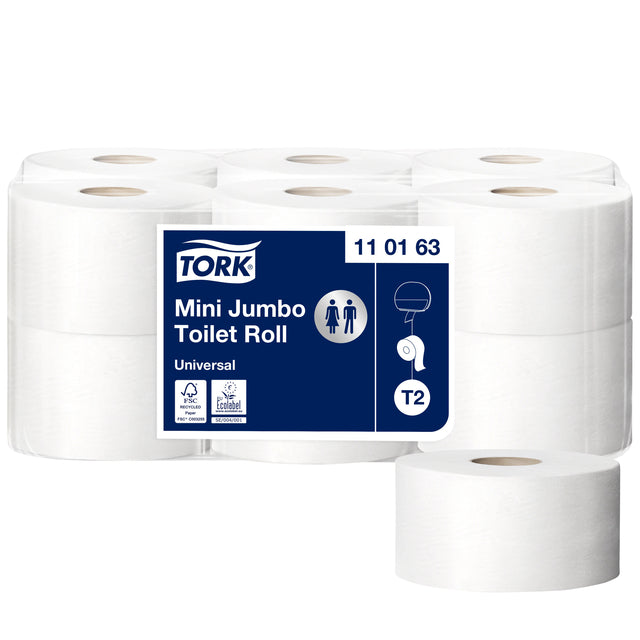 Tork - Toiletpapier t2 mini universal wit 110163