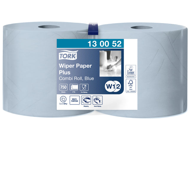 Tork - Nettoyage Pap Wiping Plus Combi W1 / 2 BL 130052 | Prenez un rouleau de 2