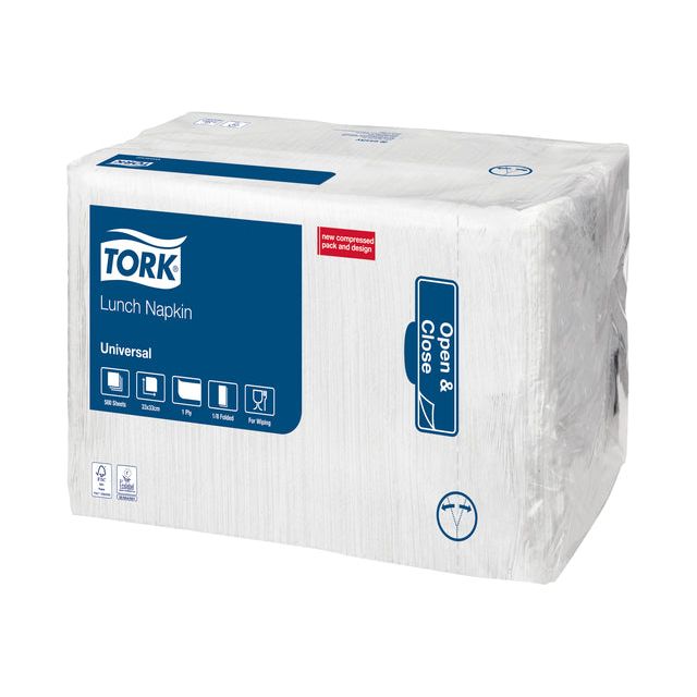 Tork - Service de déjeuner 33x33cm UNI 500st White 509308 | Prendre 500 pièces