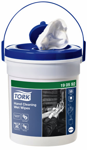 Tork - Hand cleaning cloth W14 bucket 1-layer 58 sheets white 190592 | 4 pieces