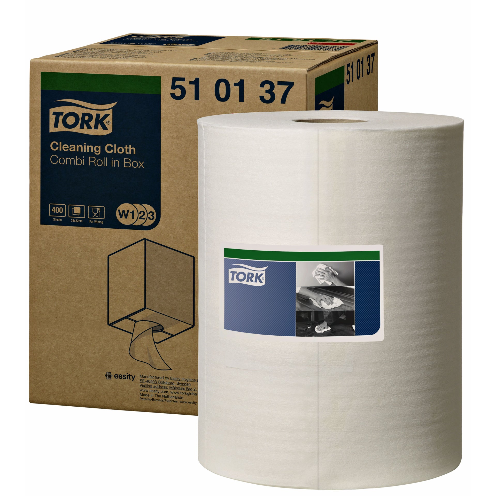 Tork - Cleaning cloth W2 1-layer 152m white 510137