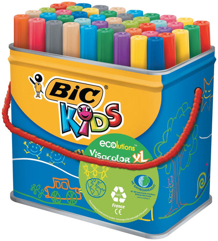 BIC -  Kids Viltstift Visacolor XL Ecolutions 48 stiften in een metalen doos