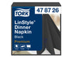 Tork - Dinner napkin Linstyle 1/4 fold 1-layer 390x390mm 50 sheets black 478726