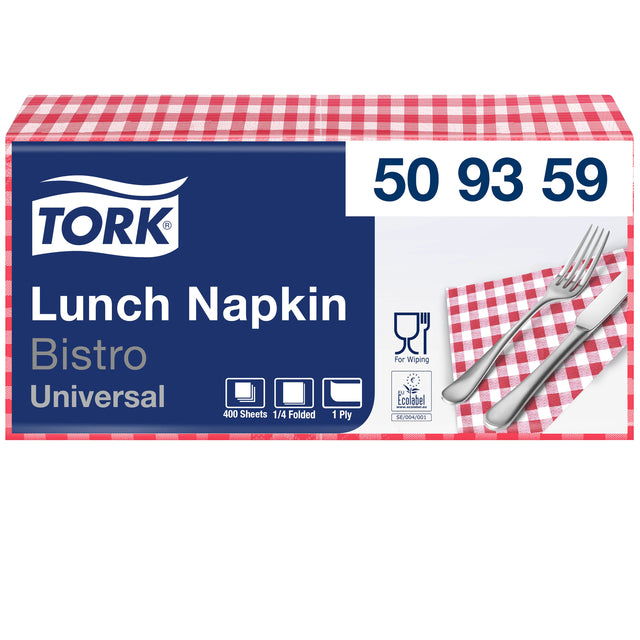 Klika - Tovagliolo pranzo Universale 1/4 piega 1 strato 328x325mm 400 fogli bistrot 509359