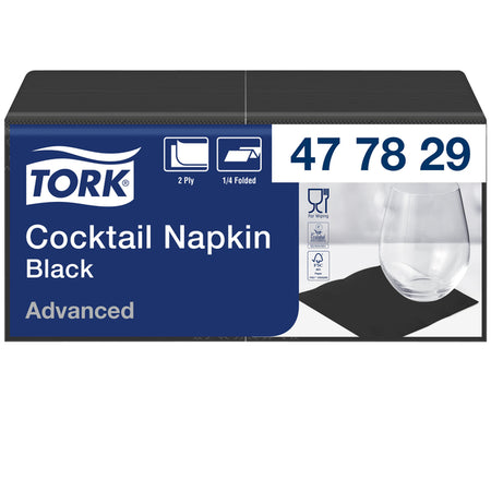Tork -  Cocktailservet advanced 2laags 200 vel zwart