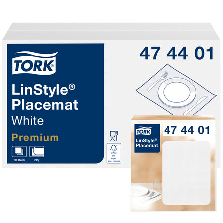 Tork -  Placemat linstyle premium 2laags wit