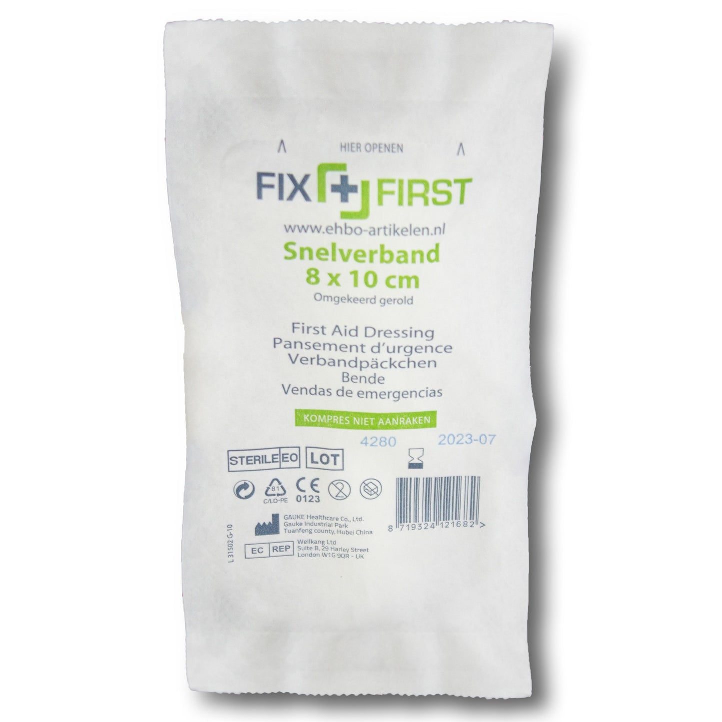 FixFirst - Bandage rapide roulé 8x10cm 10 pièces