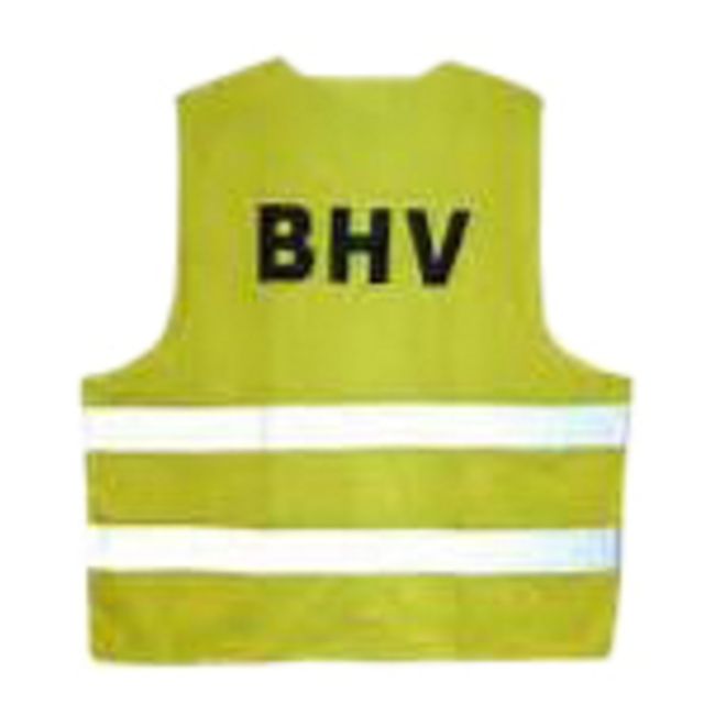 Fixfirst - Gilet di sicurezza con stampa BHV gialla
