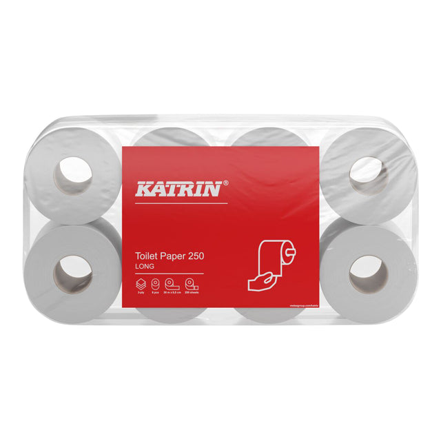 Katrin - Papier de toilette Katrin 3Laards 250VEL 48 ROLS BLANC | Box a 48 Roll