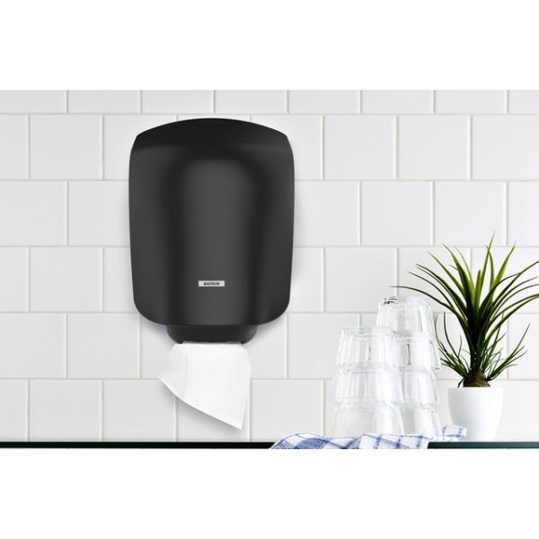 Katrin - Dispensador 92100 rollo de toalla alimentación central s negro