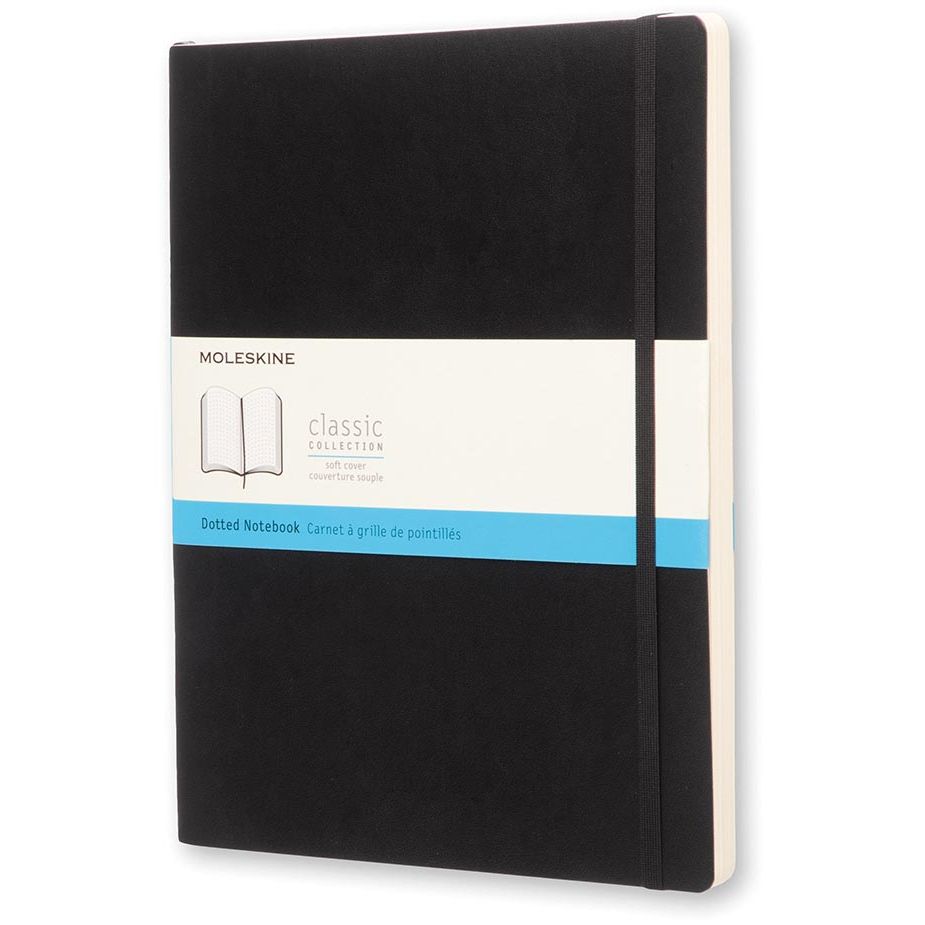 Moleskine - taccuino, ft 19 x 25 cm, griglia a punti, copertina flessibile, 192 pagine, nero