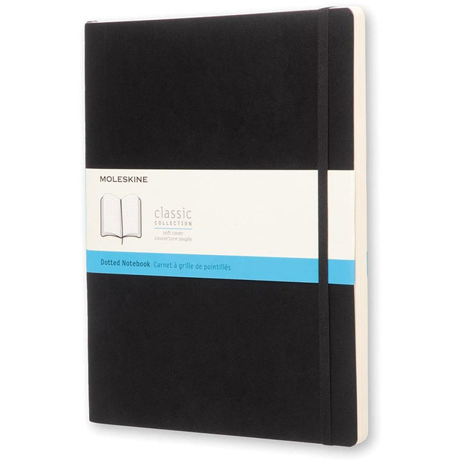 Moleskine - taccuino, ft 19 x 25 cm, griglia a punti, copertina flessibile, 192 pagine, nero