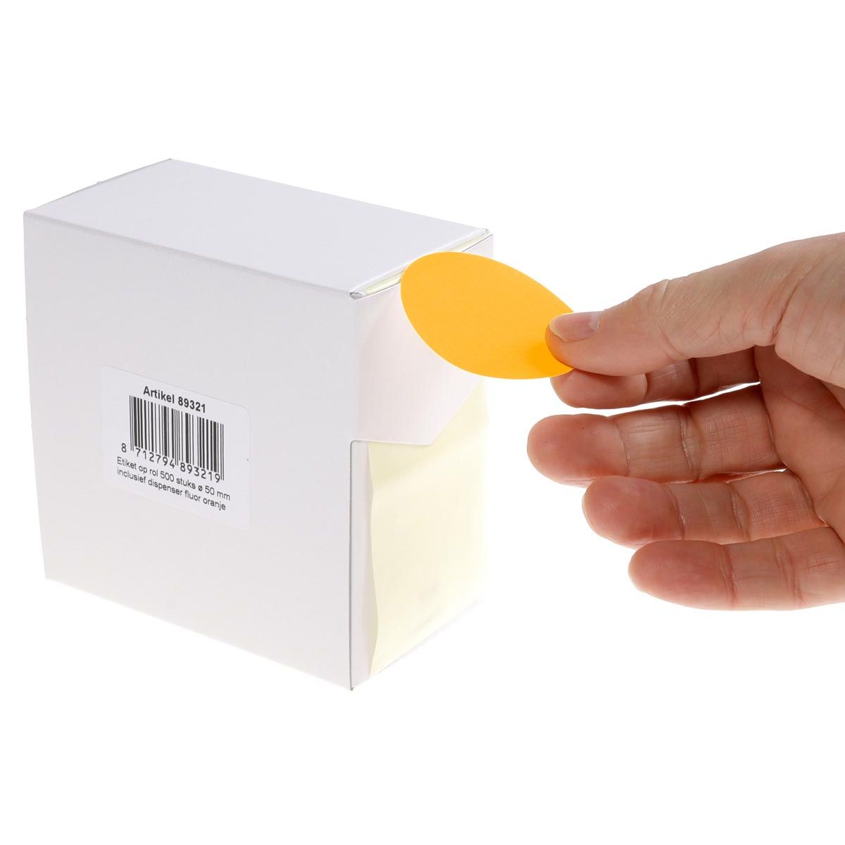 Rillprint - runde Etiketten, Durchmesser 50 mm, Rolle à 500 Stück, fluoreszierendes Orange