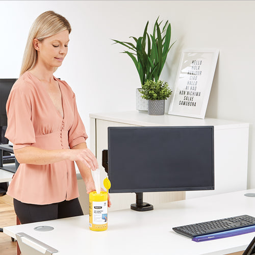 Fellowes - Dispenser salviette per pulizia schermi 100 pz