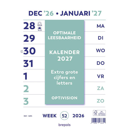 Brepols - Calendario Optivision in olandese, 2026