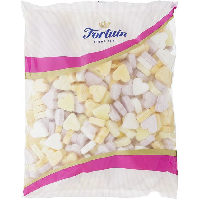 Fortuin - Candy Fortuin Fruitenshartjes 1 kg | Tasche A 1 Kilogramm | 12 Stücke