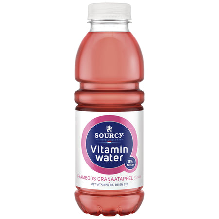 Sourcy -  Water vitamin framboos/granaa fles 500ml