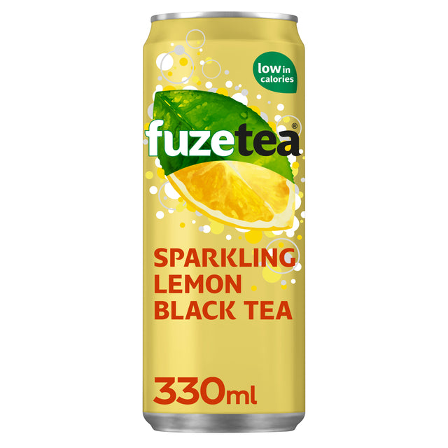 Fuze Tee - Erfrischungsgetränk Fuze Tee Schwarzer Tee funkelnde Zitrone 330ml | Tablett A 24 können x 330 Milliliter