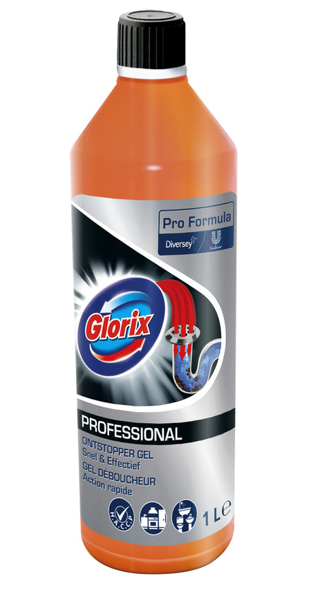 Glorix -  Afvoerontstopper  professional gel 1l | 6 stuks
