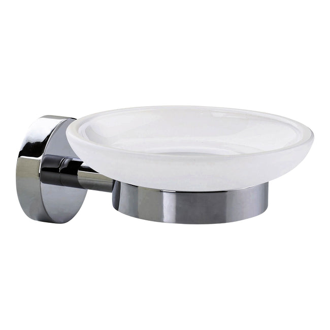 Tesa - Jabonera ® Smooz de metal cromado de alto brillo, autoadhesiva