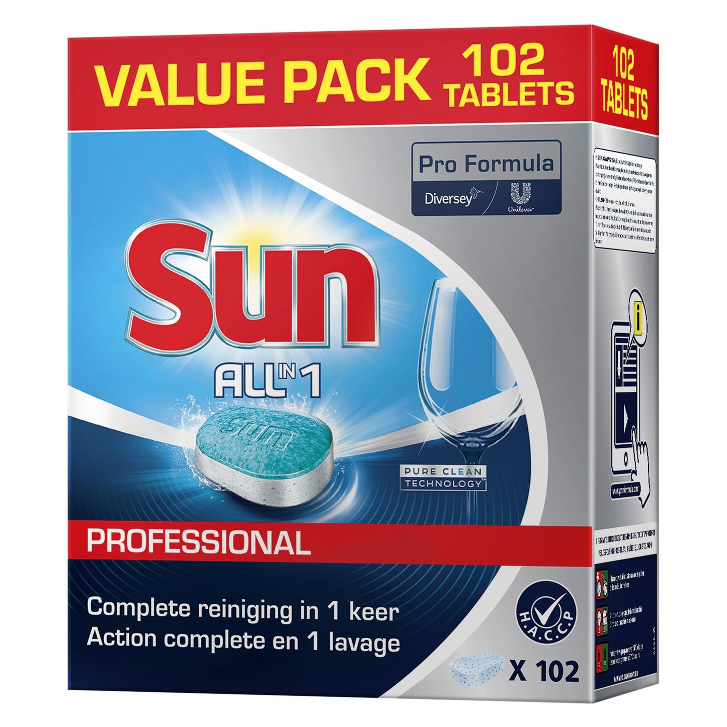 Sun - Pastiglie per lavastoviglie Pro Formula All-in-one 102 pezzi