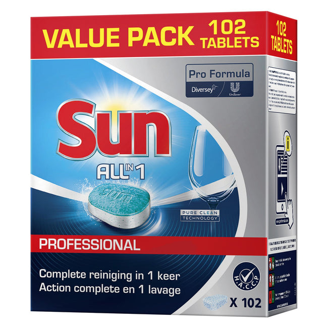 Sun - Pastiglie per lavastoviglie Pro Formula All-in-one 102 pezzi