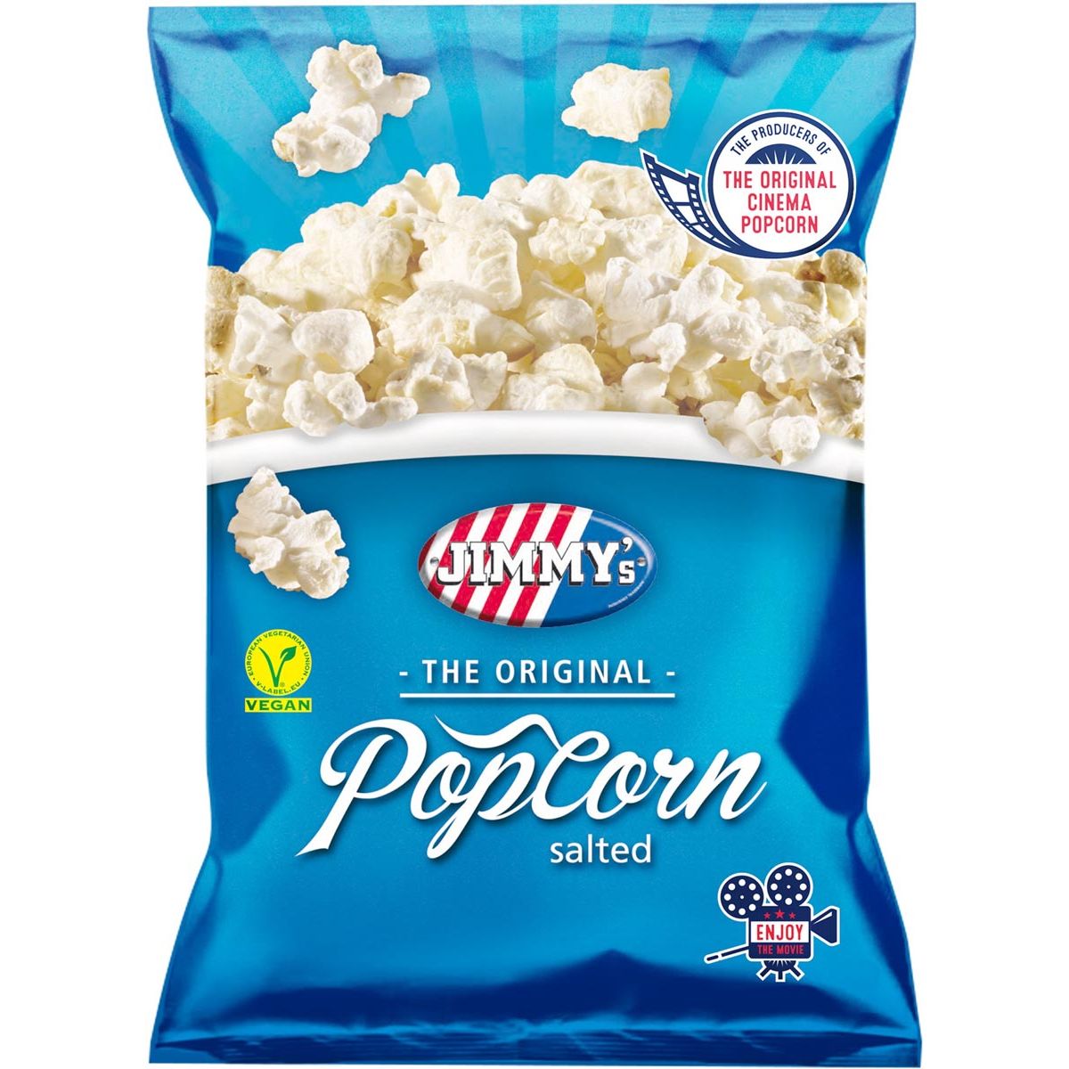 Jimmy's -   Popcorn Classic, zout, zak van 80 g