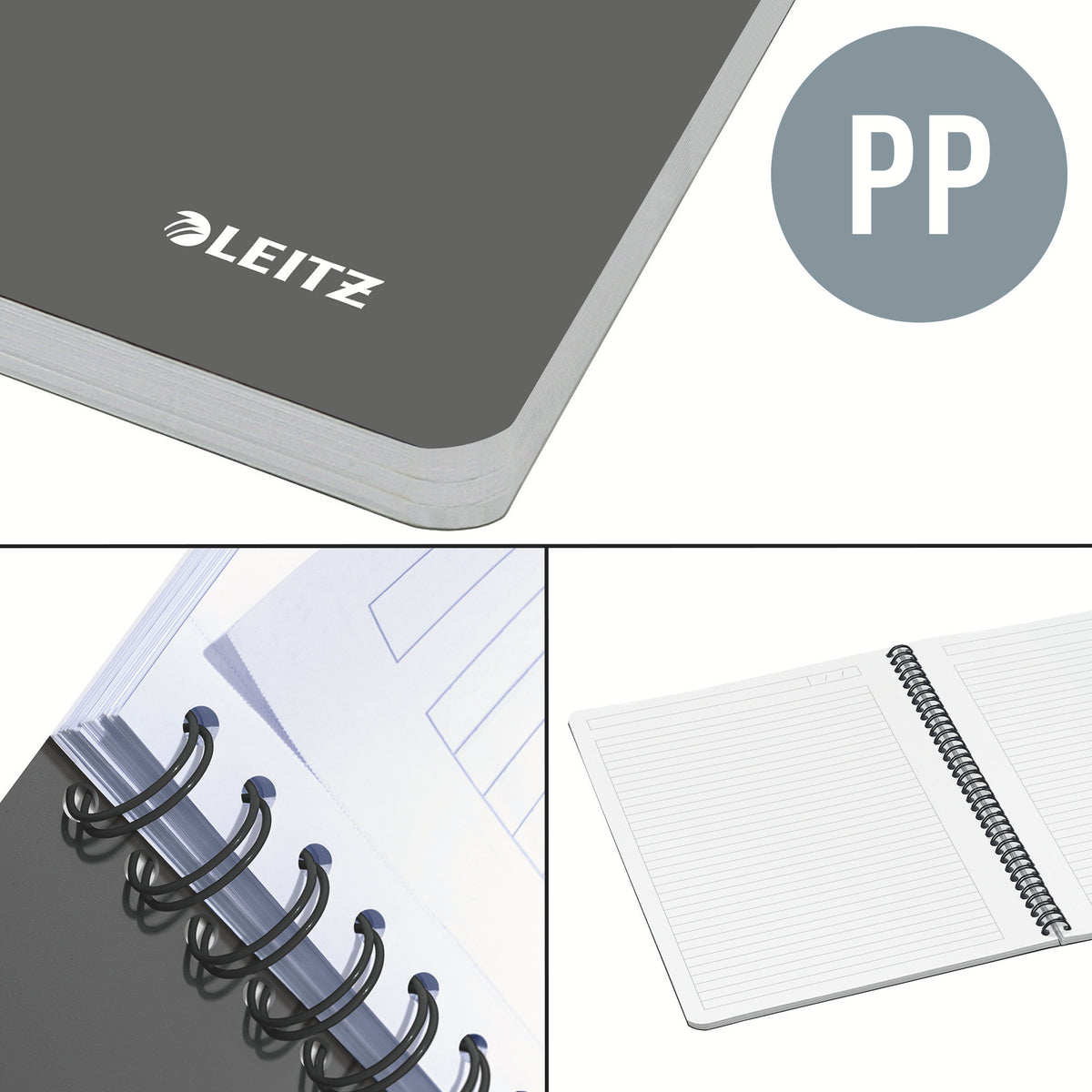 Leitz - Notebook office a5 line 180 pages gray