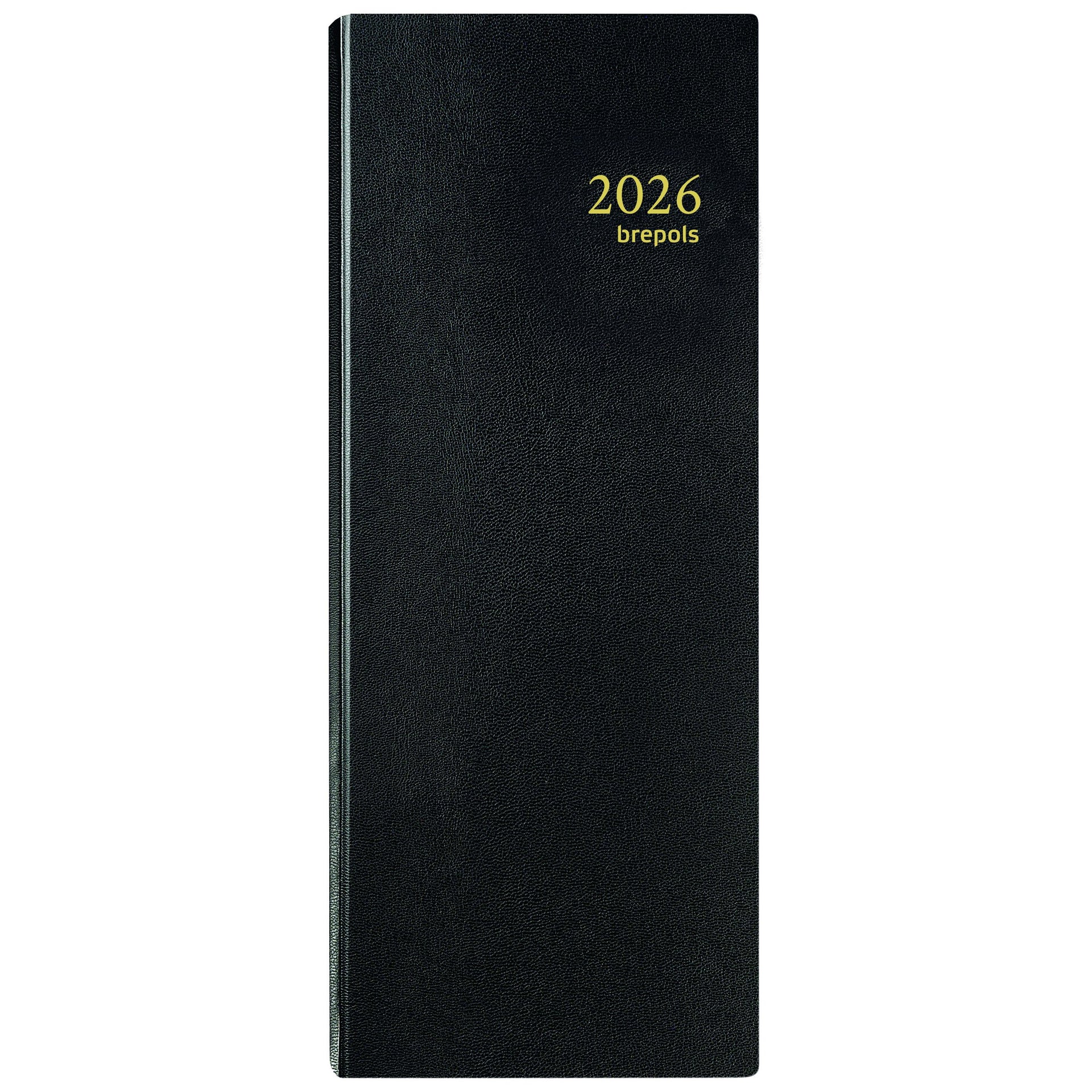 Brepols - Agenda 2026 Saturn Lima 7 giorni/2 pagine strette nere