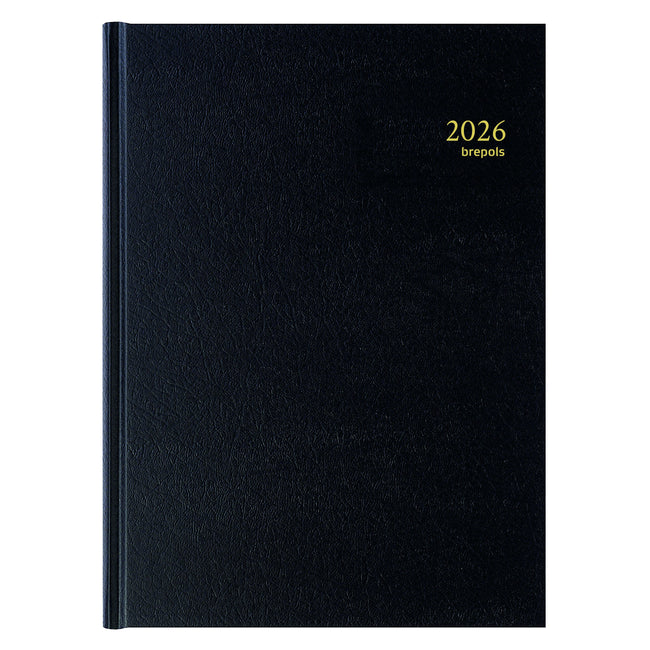 Brepols - Agenda 2026 Bremax Santex A4 1 día/2 páginas 8 columnas negro