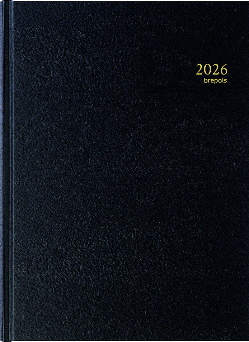 Brepols - Agenda 2026 Bremax Santex A4 1 día/1 página 4 columnas negro
