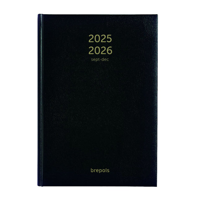 Brepols - Agenda 2025 2026 Bretime Lima 16 meses 7 días/2 páginas negra