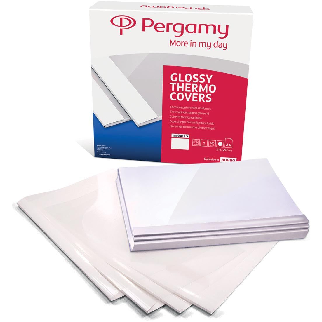 Pergamy - Pergamy thermische omslagen, ft A4, karton, rug van 1,5 mm, pak van 100 stuks, wit