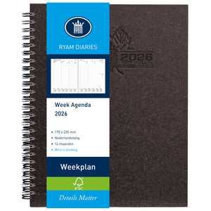 Ryam -  Agenda 2027  weekplan wire-o 7d/2p zwart