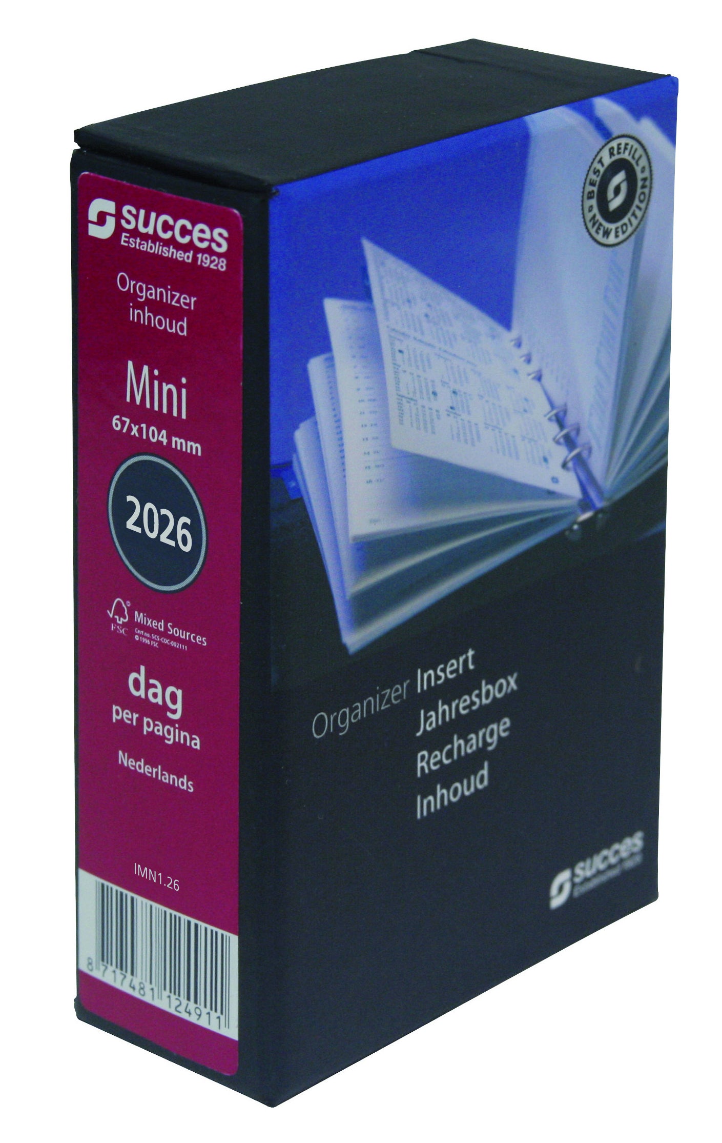 Succes -  Agendavulling 2027  mini 1dag/1pagina