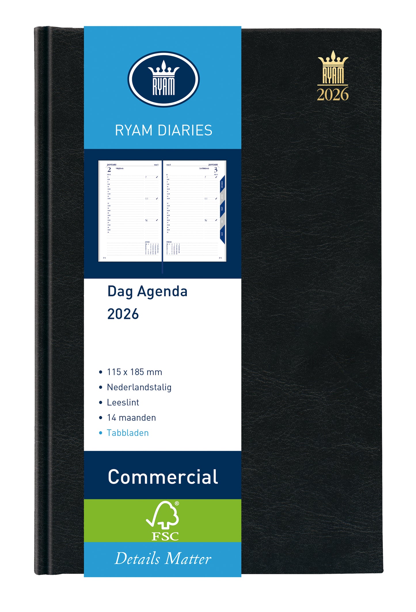 Ryam - Agenda 2026 commerciale mundior 1d/1p nero