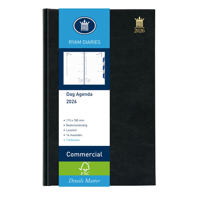 Ryam - Agenda 2026 Commercial Mundior 1 day/1 page black